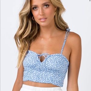 Princess Polly Blue Floral Top